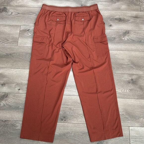 Athleta Vienna Cargo Straight Leg High‎ Rise  City Stripe Brown Active Pants 18 - Picture 7 of 14